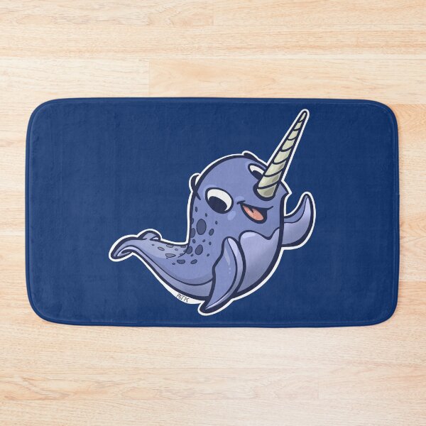 Item preview, Happy Little Narwhal Waves Hi! (Slate with Shading) designed and sold by RJKpoyp.