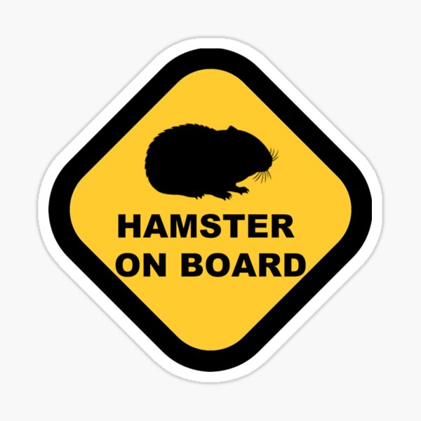 Item preview, hamster on board bumper sticker (yellow) designed and sold by xoxomolls.