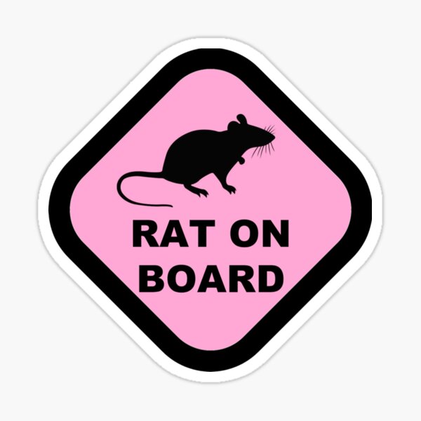 Item preview, rat on board bumper sticker (pink) designed and sold by xoxomolls.
