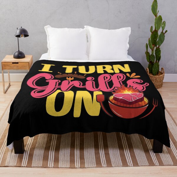 Item preview, I Turn Grills On - Funny Barbecue Grilling Pun designed and sold by DebbisPalette.