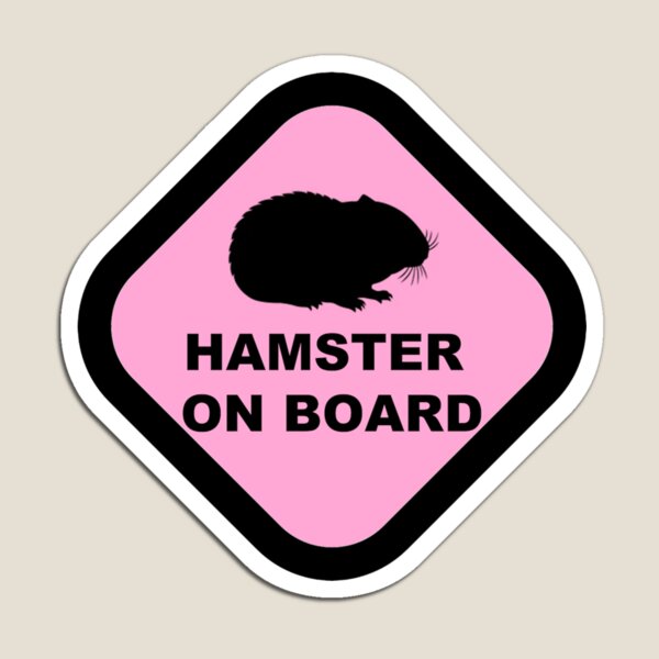 Item preview, hamster on board bumper sticker (pink) designed and sold by xoxomolls.