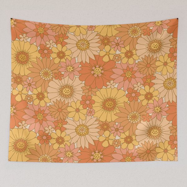 Item preview, 70s Retro Daisy Floral designed and sold by latheandquill.