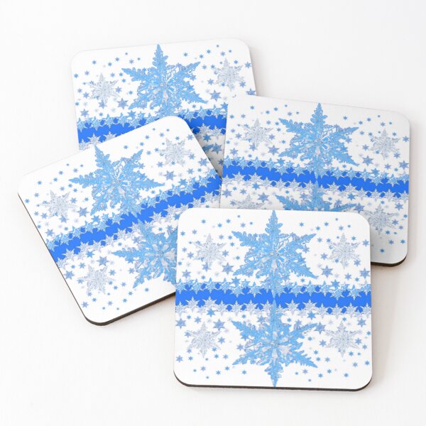 Item preview,  DECORATIVE BABY BLUE WINTER SNOWFLAKE WHITE PATTERN ART designed and sold by sharlesart.