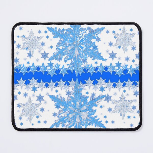 Item preview,  DECORATIVE BABY BLUE WINTER SNOWFLAKE WHITE PATTERN ART designed and sold by sharlesart.