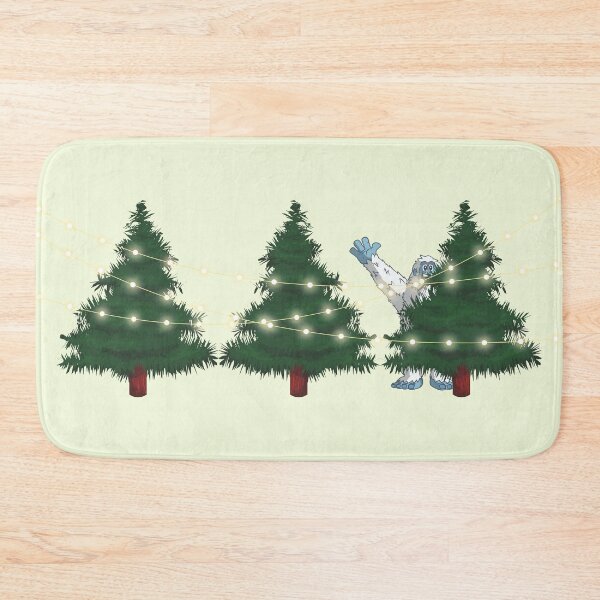 Item preview, Christmas trees and Yeti, Light grayish yellow designed and sold by AlfabetDesign.