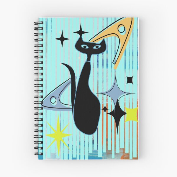 Item preview, Mid Mod Artsy Retro Fifties Black Cat Surrounded by Starbursts designed and sold by LisWilliams.