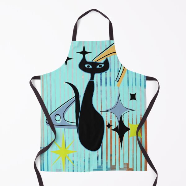 Item preview, Mid Mod Artsy Retro Fifties Black Cat Surrounded by Starbursts designed and sold by LisWilliams.
