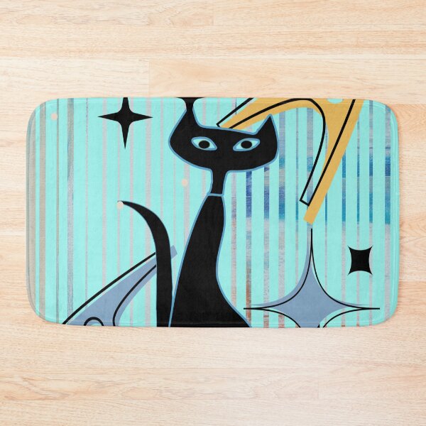 Item preview, Mid Mod Artsy Retro Fifties Black Cat Surrounded by Starbursts designed and sold by LisWilliams.