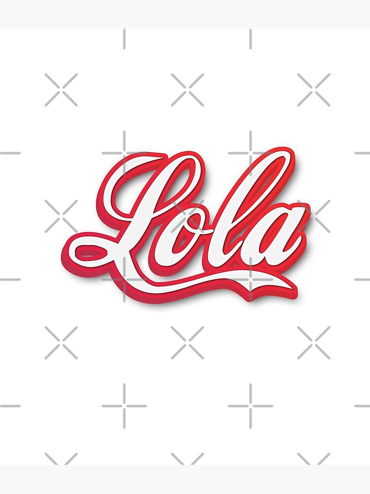 "Lola Dog name in white script and red outline Pet" Poster for Sale