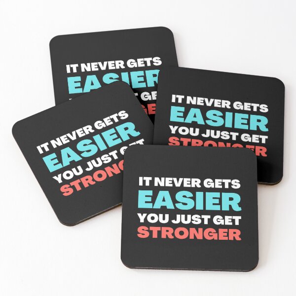 Item preview, It Never Gets Easier You Just Get Stronger Workout Motivation designed and sold by Prahaano Designs.