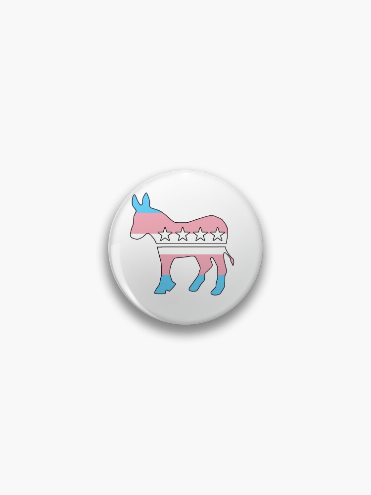 Thumbnail 1 of 3, Pin, Transgender Pride Democratic Donkey designed and sold by iudems.