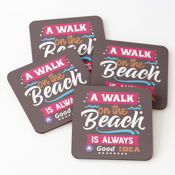 Item preview, Summer Calligraphic Design - A Walk On The Beach Is Always A Good Idea designed and sold by ItsRainingPxls.