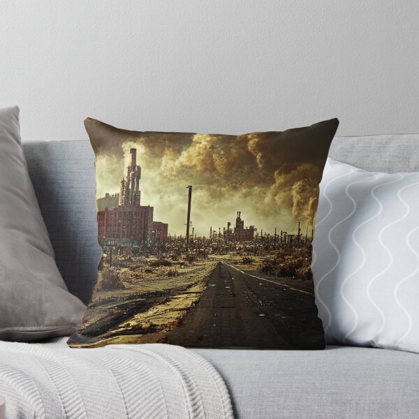 Item preview, Dramatic Shot of Wasteland Abandoned Factory - Fallout Wasteland Landscape Cityscape Cinematic Digital Photography designed and sold by Nicky-Valentine.