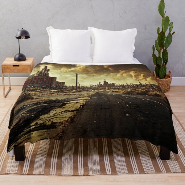 Item preview, Dramatic Shot of Wasteland Abandoned Factory - Fallout Wasteland Landscape Cityscape Cinematic Digital Photography designed and sold by Nicky-Valentine.