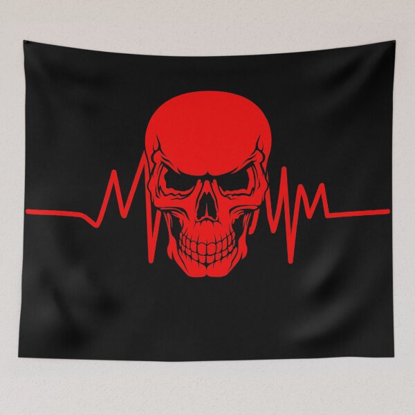 Item preview, Red Skull with Heart Rate designed and sold by Mark Cannon.