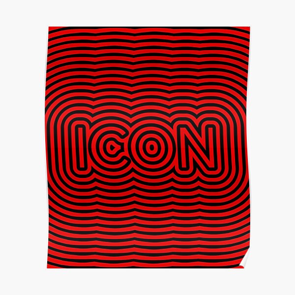 " Icon optical illusion op art black lines" Poster for Sale by Popalt