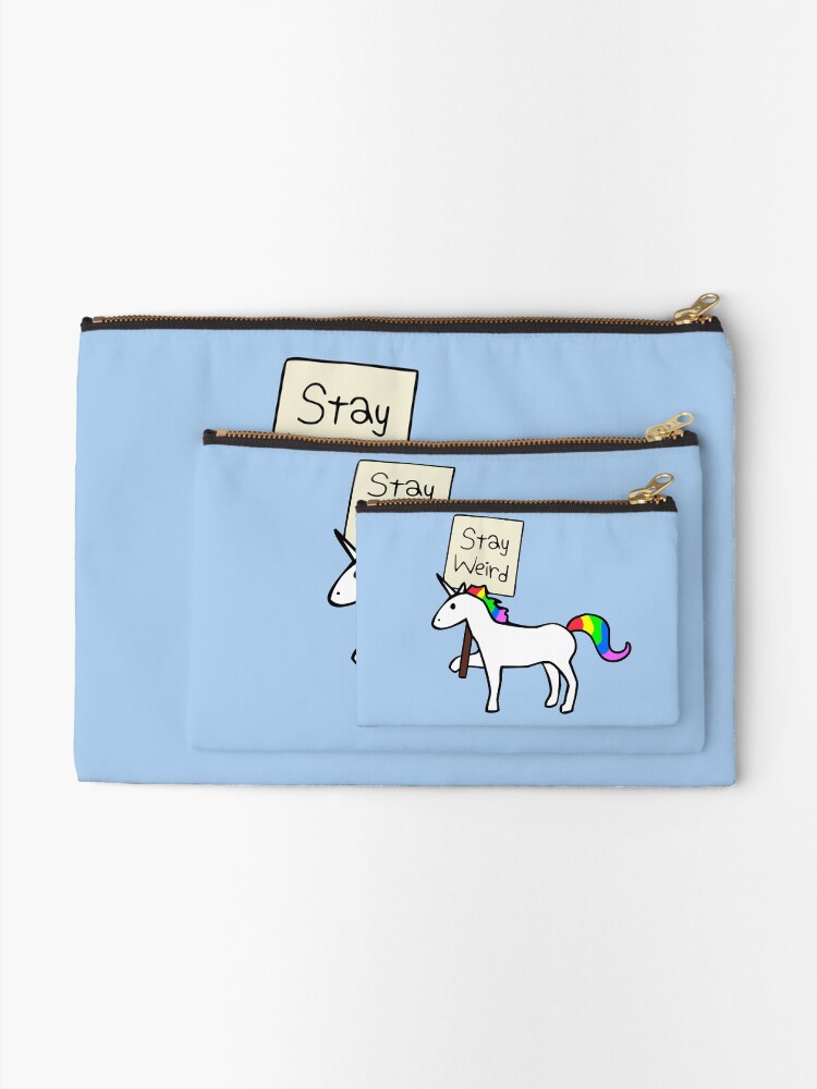 Alternate view of Stay Weird, Unicorn Zipper Pouch