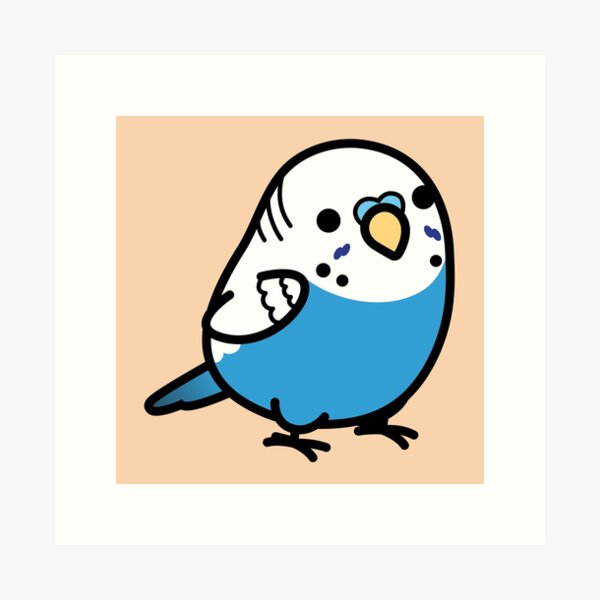 Chubby Blue Budgie - Male Art Print