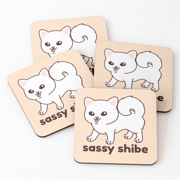 Artikelvorschau, Sassy Shibe - Shiba Inu - Weiß entworfen und verkauft von NoreenDesigns.