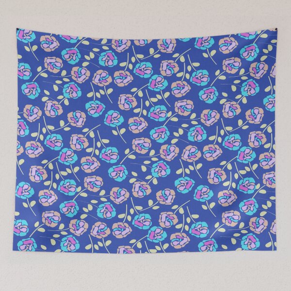Item preview, Blue And Pink Roses Pattern designed and sold by MurphyMorganGifts.