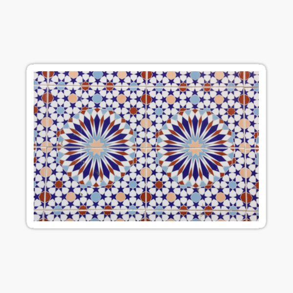 Vista previa del artículo con la obra «Marruecos Colorido Azulejos Mosaico Boho Bohemio», diseñado y vendido por StudioAkubi.
