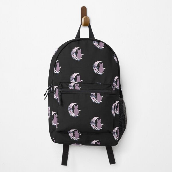 Item preview, Purple Cat Flowers Moon designed and sold by HappyLifeCreate.