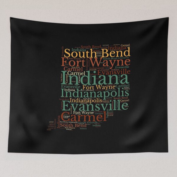 Item preview, Indiana Map and Cities designed and sold by labatchino10.