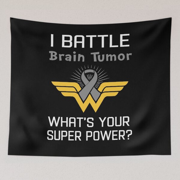 Item preview, I Battle Brain Tumor What's Your Super Power Support Brain Tumor Warrior Gifts  designed and sold by Sabfit.