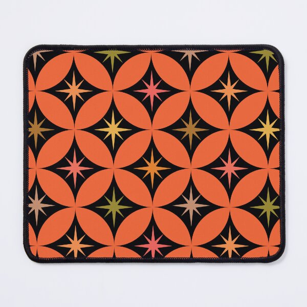 Item preview, Mid Century colorful  retro starburs pattern on orange circles  designed and sold by Yasminepatterns .