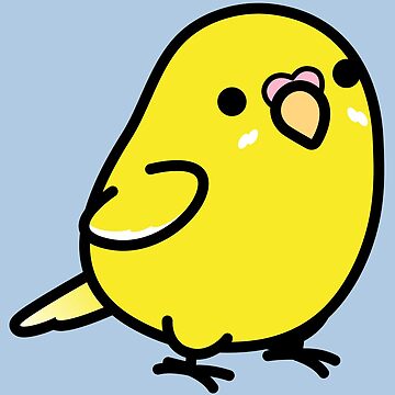 Artwork thumbnail, Chubby Yellow Lutino Budgie Parakeet by birdhism