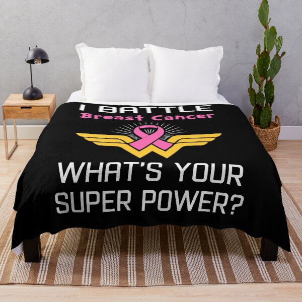Item preview, I Battle Breast Cancer What's Your Super Power Support Breast Cancer Warrior Gifts designed and sold by Sabfit.