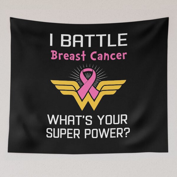 Item preview, I Battle Breast Cancer What's Your Super Power Support Breast Cancer Warrior Gifts  designed and sold by Sabfit.