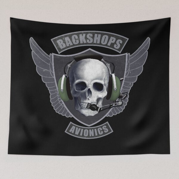 Item preview, Avionics Technician Shield and skull crest designed and sold by BackShops.