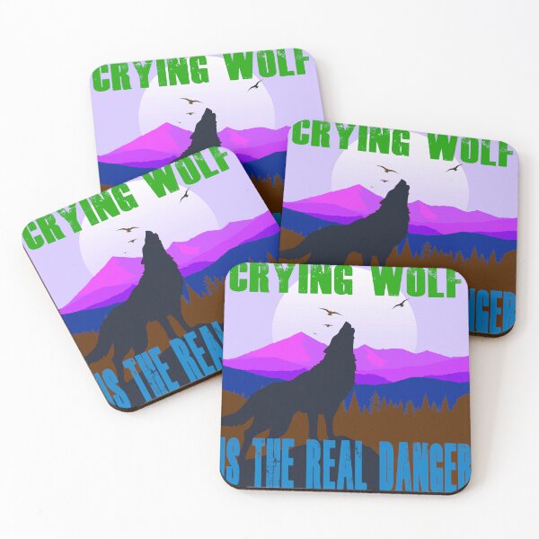 Item preview, Crying Wolf is the Real Danger - Retro Brown and Purple designed and sold by Art-by-Geoff.