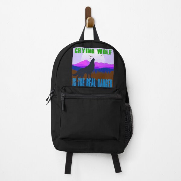 Item preview, Crying Wolf is the Real Danger - Retro Brown and Purple designed and sold by Art-by-Geoff.