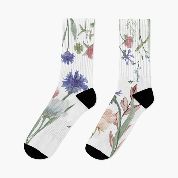 Item preview, Watercolor Wildflowers Pretty Floral Flowers designed and sold by SOCKSbySBD.