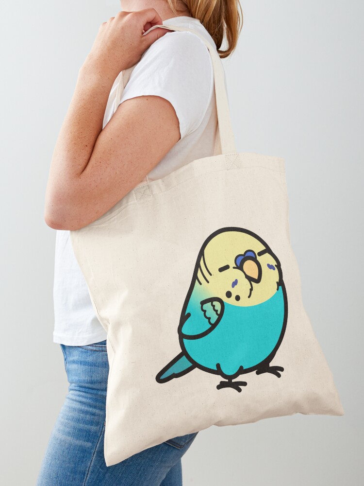 Chubby Sky Blue Yellow-headed Budgie Sticker for Sale by birdhism