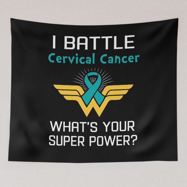 Item preview, I Battle Cervical Cancer What's Your Super Power Support Cervical Cancer Warrior Gifts  designed and sold by Sabfit.
