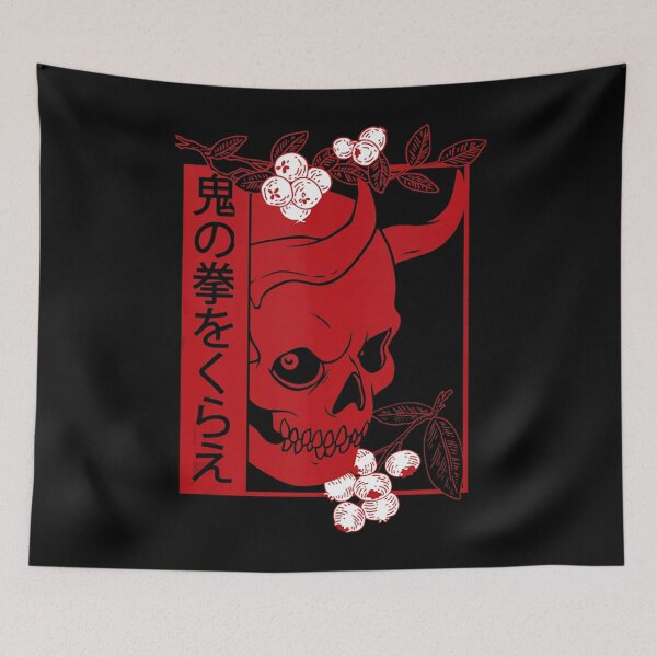Item preview, Japanese demon art face Skull devil oni harajuku aesthetic designed and sold by greatblackboard.