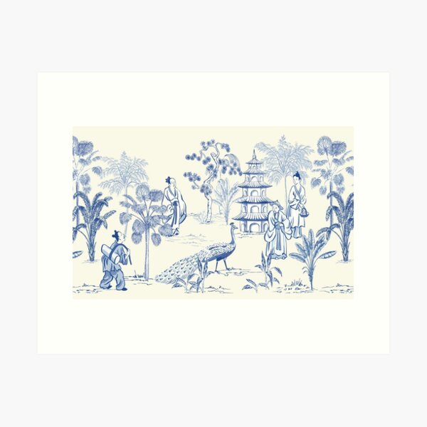 Item preview, Pagoda Village toile blue and white porcelain  designed and sold by Yunihadi.