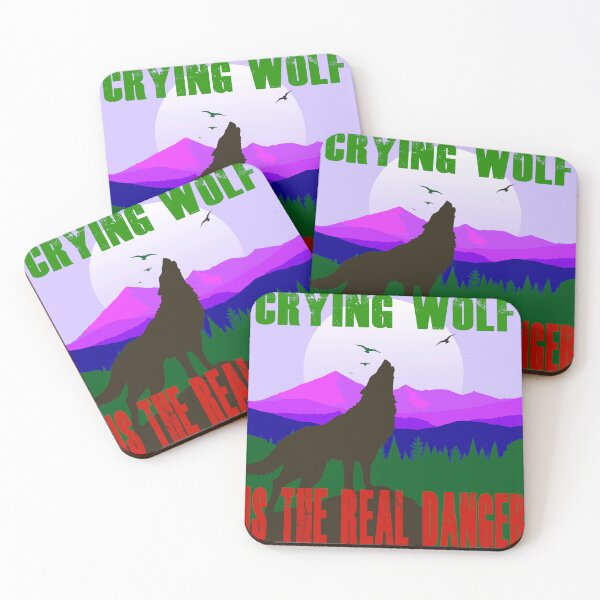 Item preview, Crying Wolf is the Real Danger - Retro Green and Purple designed and sold by Art-by-Geoff.