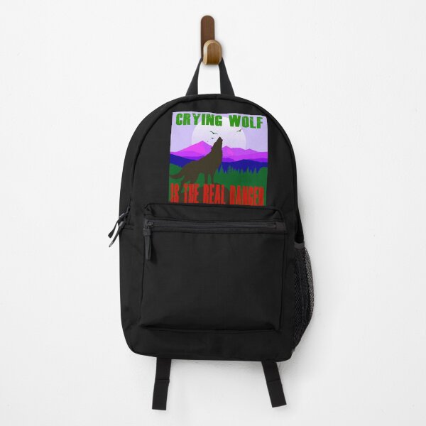 Item preview, Crying Wolf is the Real Danger - Retro Green and Purple designed and sold by Art-by-Geoff.