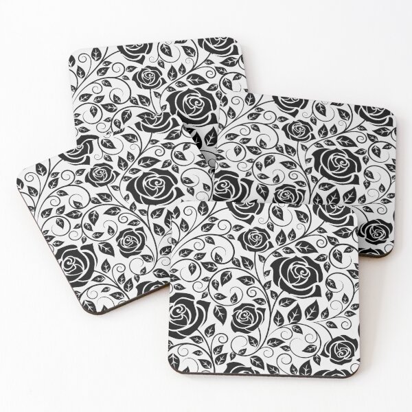Item preview, pattern of black roses, designed and sold by LuFilu.