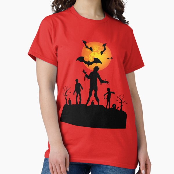 Item preview, Funny Halloween Zombies & bats in full moon Gift for men and women Christmas designed and sold by SalahCREATION.