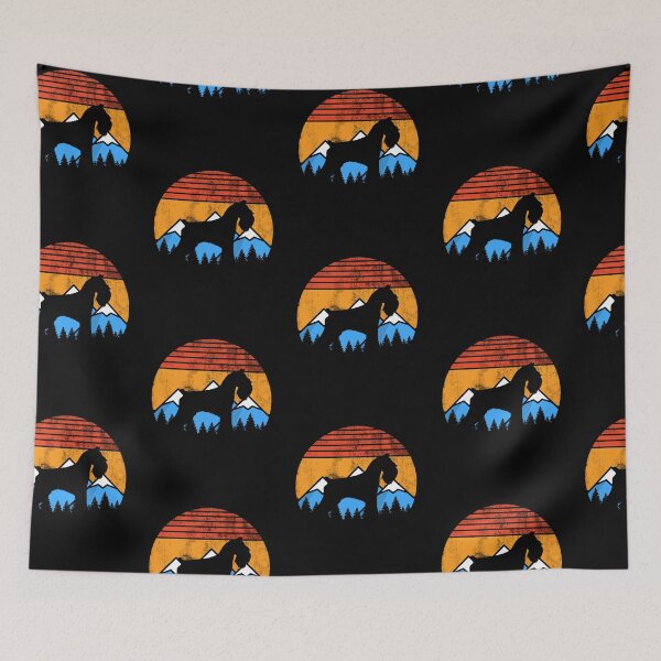 Item preview, Distressed Vintage Sunset Mountains Happy Schnauzer Gift designed and sold by Guarddogdrive.