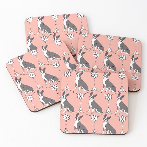 Item preview, Retro Boston Terrier Dog Floral Kaleidoscope Pattern designed and sold by thecloudycorgi.