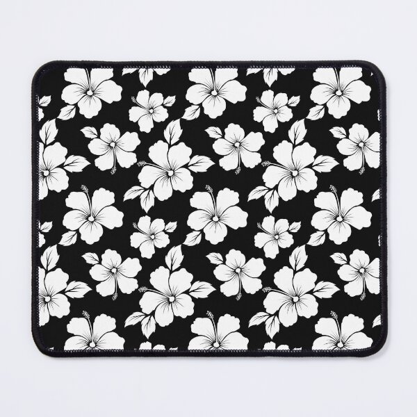 Item preview, Black n White Hibiscus Seamless Repeat Pattern designed and sold by ClaudiaFlores.