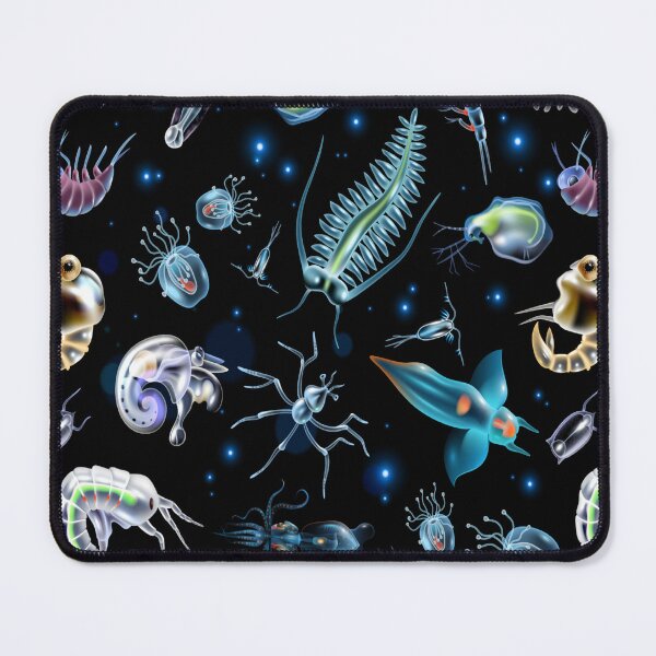Item preview,  glowing lights and luminescent images of marine plankton seamless pattern designed and sold by BlackDisaster.