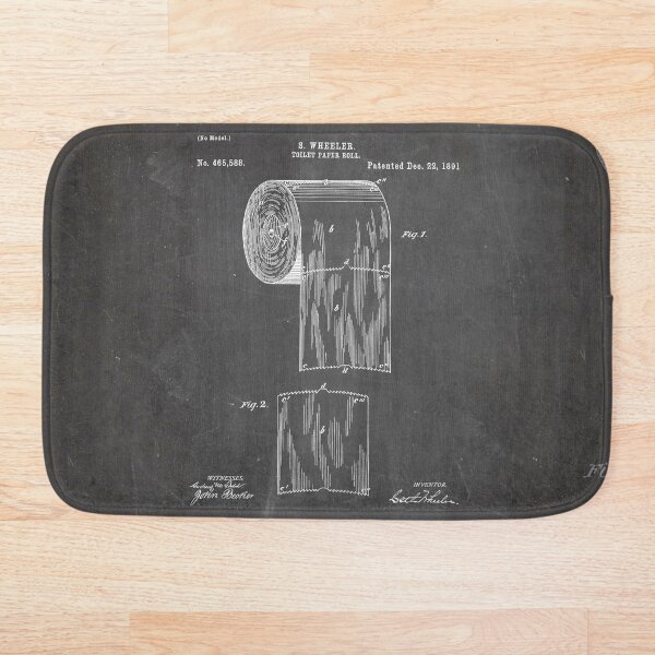 Item preview, Toilet Paper Patent - Bathroom Art - Black Chalkboard designed and sold by patentpress.