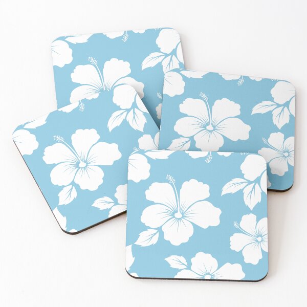 Item preview, Baby Blue n White Hibiscus Seamless Repeat Pattern designed and sold by ClaudiaFlores.